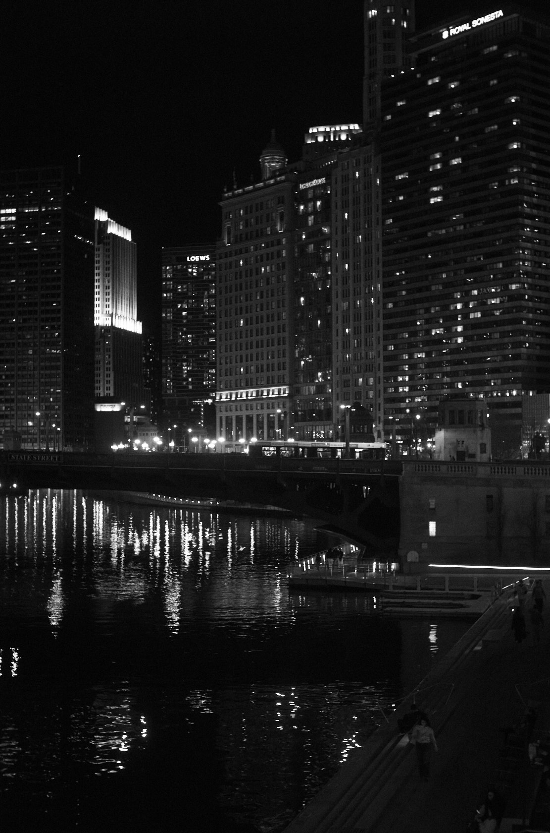 Riverwalk at night